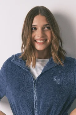 Mujer Women'secret Batas>Bata midi capucha polar lurex