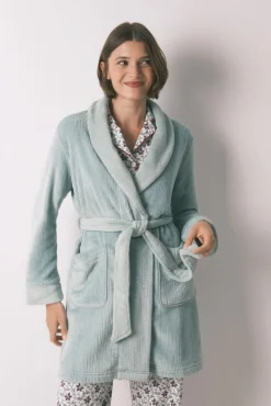 Mujer Women'secret Batas>Bata midi cruzada tejido polar