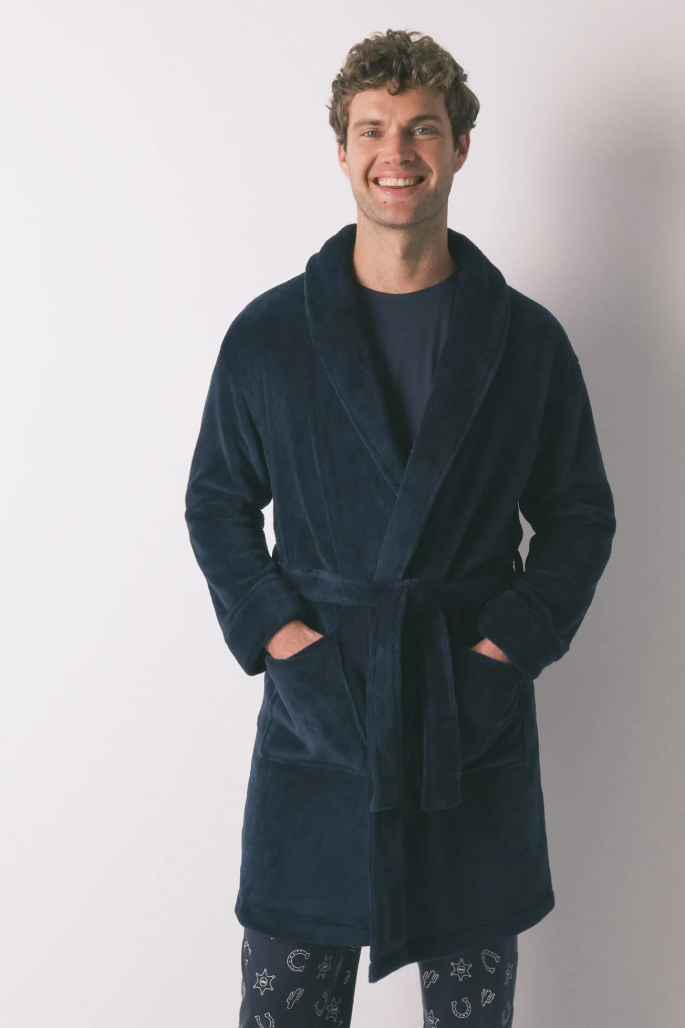 Hombre Women'secret Pijamas>Bata midi hombre polar