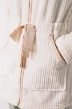 Mujer Women'secret Batas>Bata midi tejido polar blanco