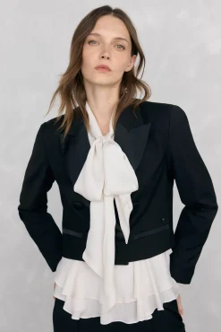 Mujer Pedro del Hierro Blazers>Blazer corta negra