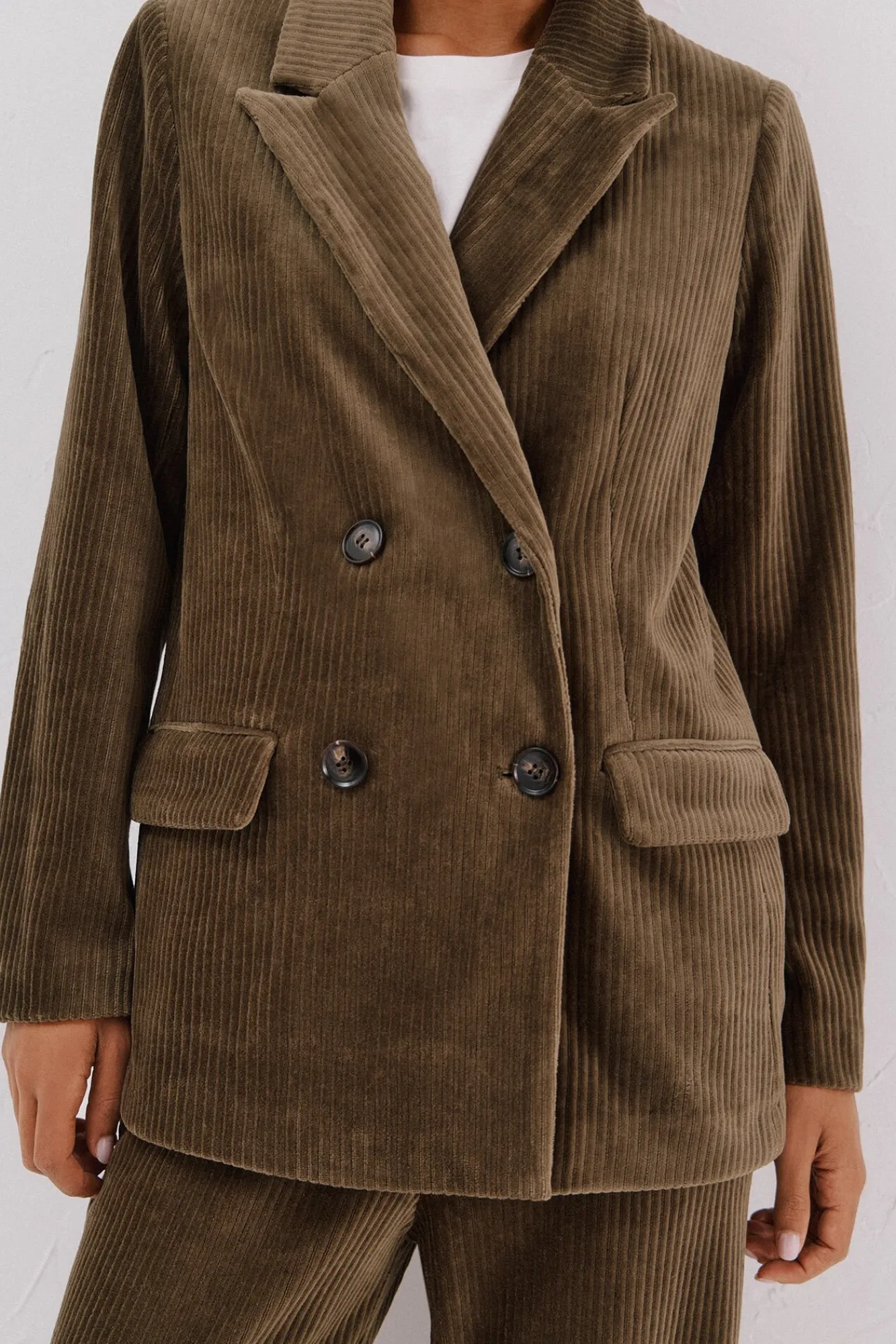 Mujer Cortefiel Trajes|Blazers>Blazer de mujer cruzada de pana