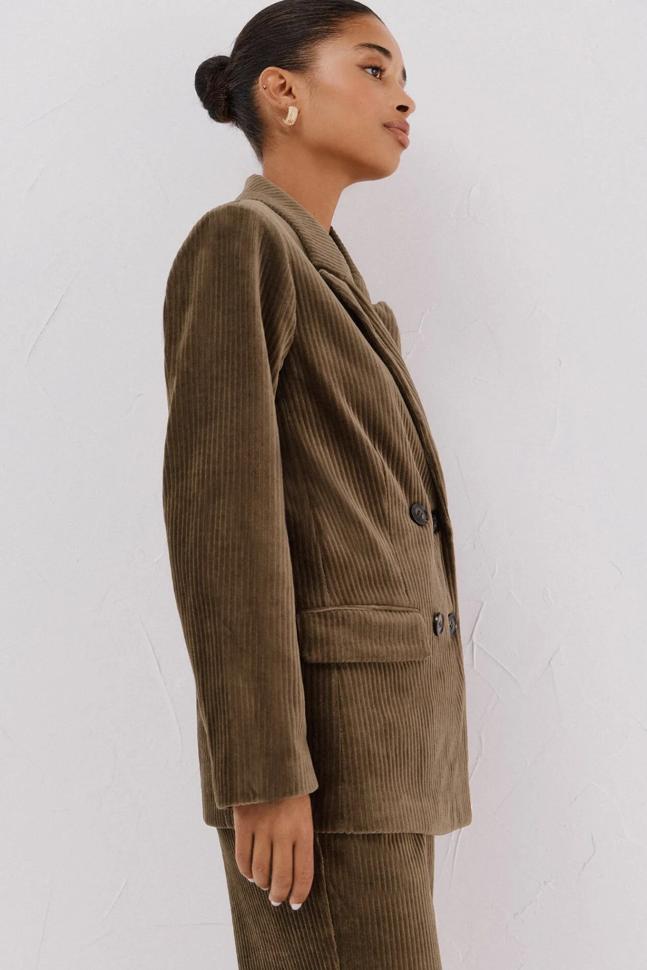 Mujer Cortefiel Trajes|Blazers>Blazer de mujer cruzada de pana