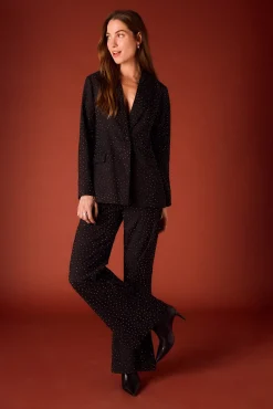 Mujer Slowlove Blazers>Blazer entallada de strass.