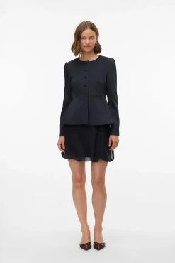 Mujer Vero Moda Blazers>Blazer satinada de mujer con mangas abullonadas