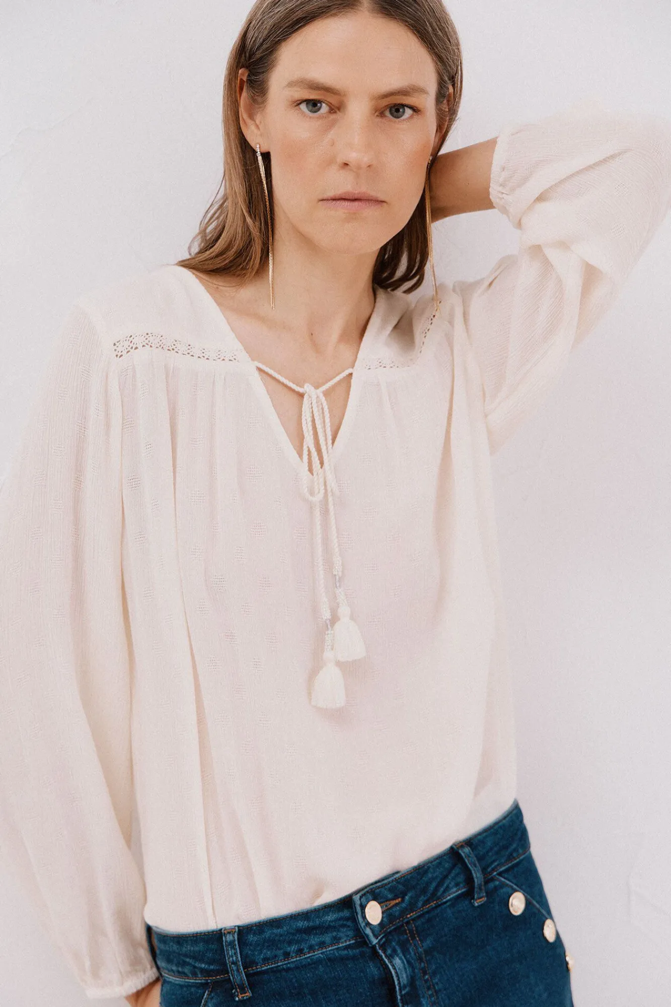 Mujer Cortefiel Blusas>Blusa borlas