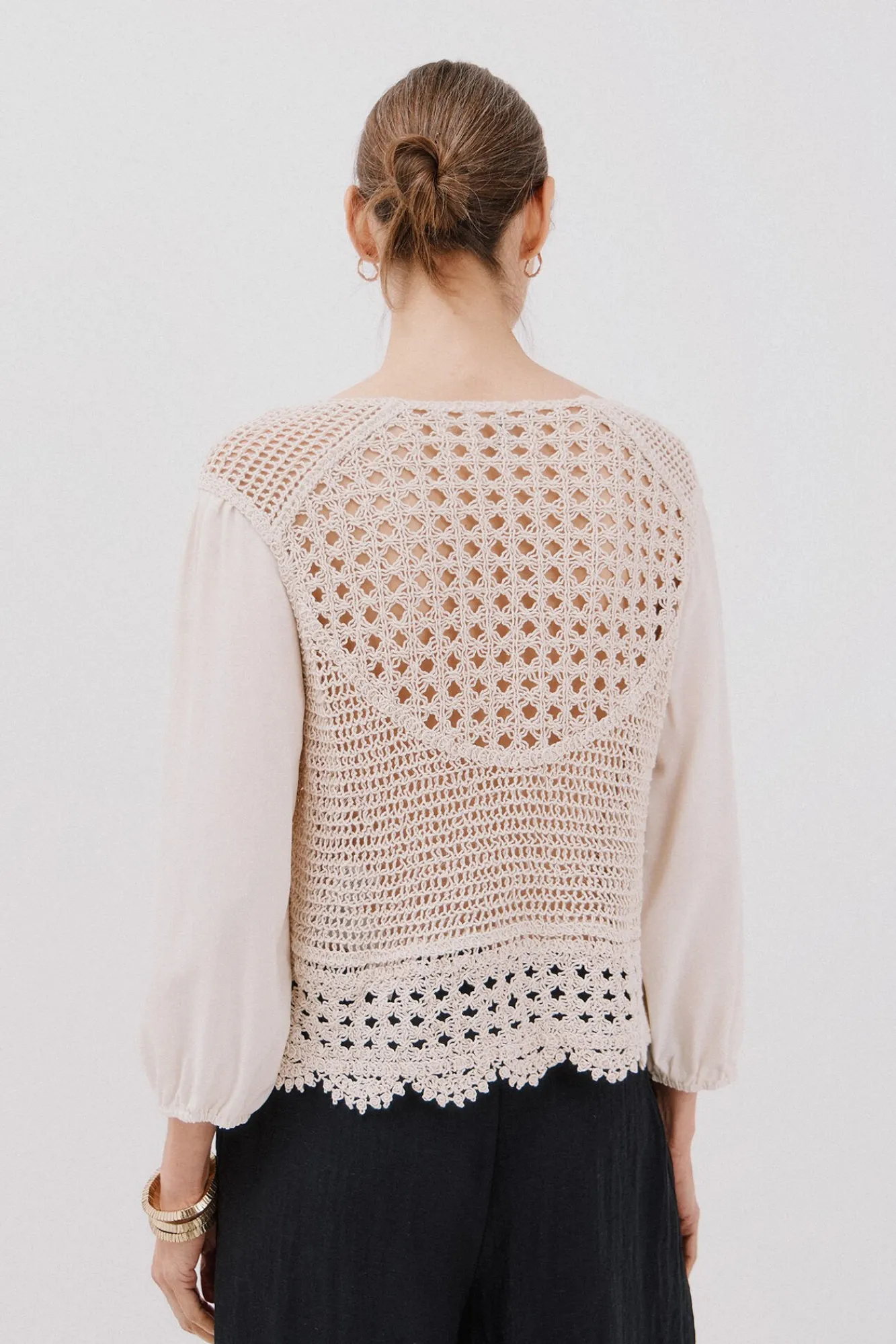 Mujer Cortefiel Blusas>Blusa combinada crochet