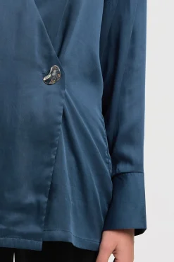 Mujer Selected Blusas>Blusa cuello pico detalle metálico