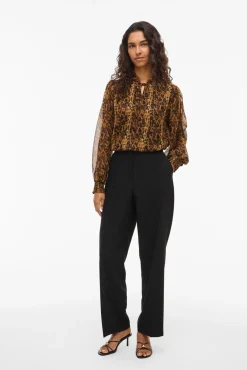 Mujer Vila Blusas>Blusa de gasa estampada