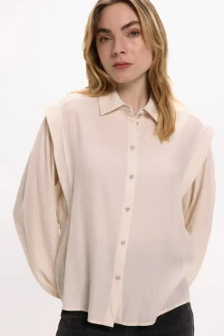 Mujer Vila Blusas>Blusa de viscosa con detalles lúrex