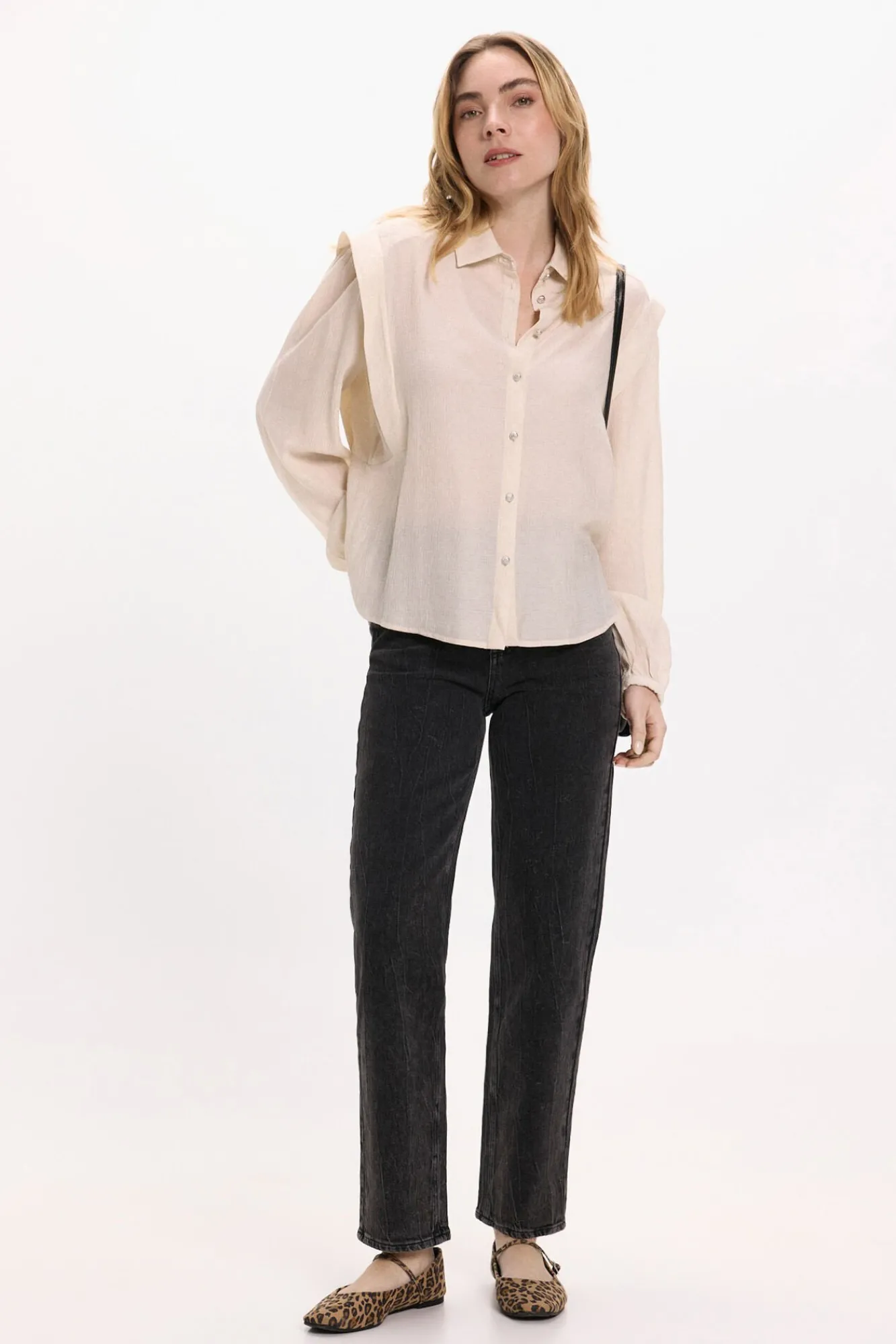 Mujer Vila Blusas>Blusa de viscosa con detalles lúrex