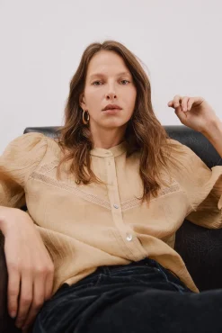 Mujer Cortefiel Blusas>Blusa encaje cuello mao