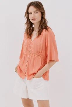 Mujer Cortefiel Blusas>Blusa encaje volantes