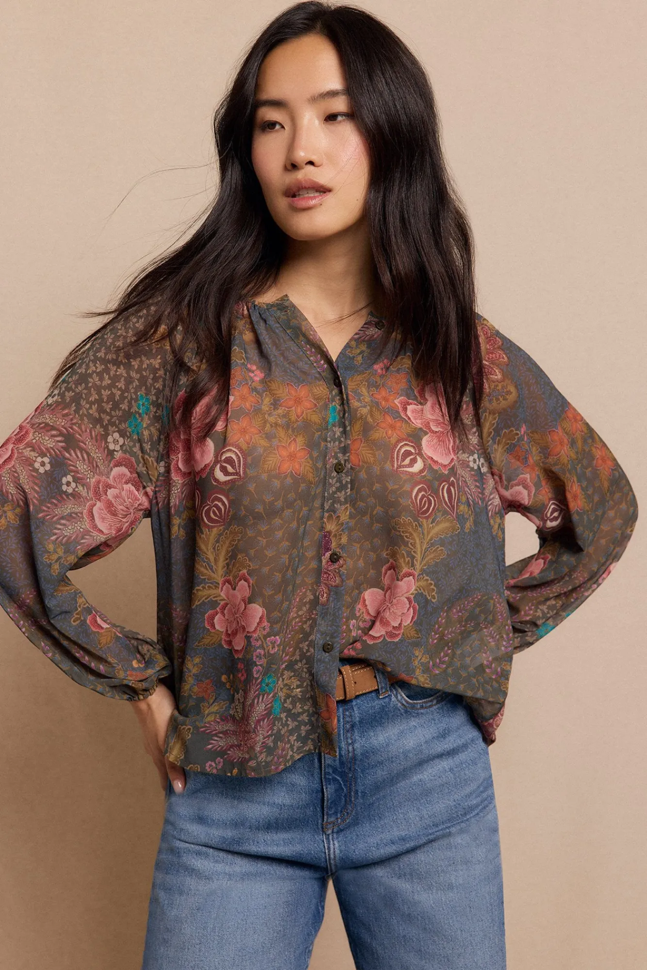 Mujer Slowlove Blusas>Blusa estampada fluida