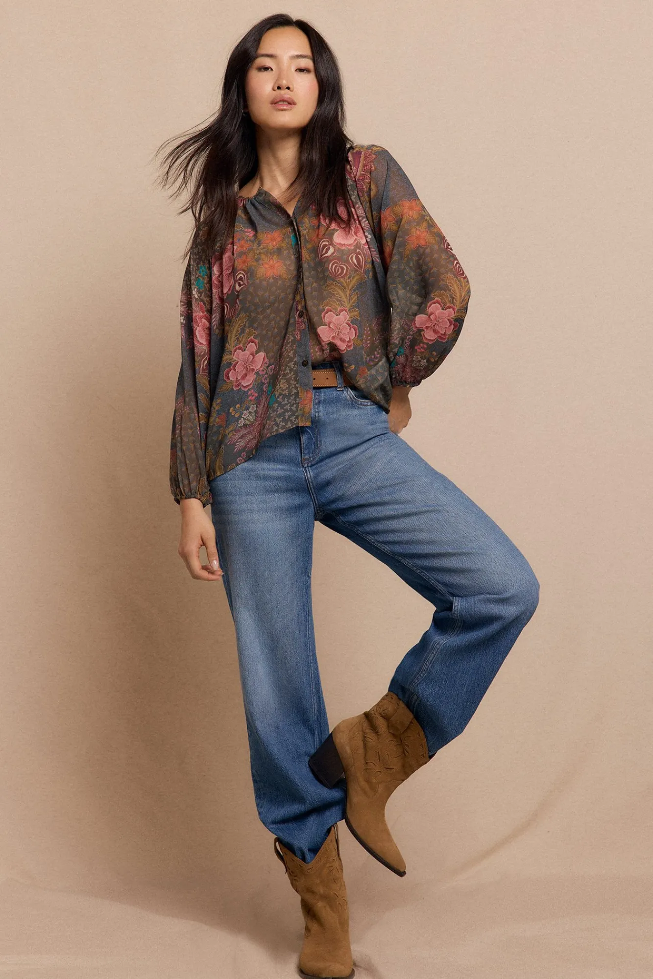 Mujer Slowlove Blusas>Blusa estampada fluida