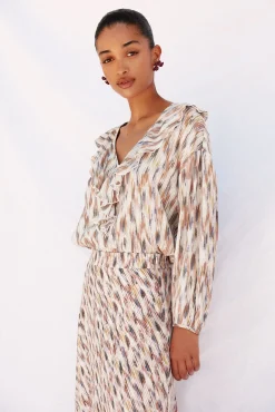 Mujer Cortefiel Blusas>Blusa estampada volantes