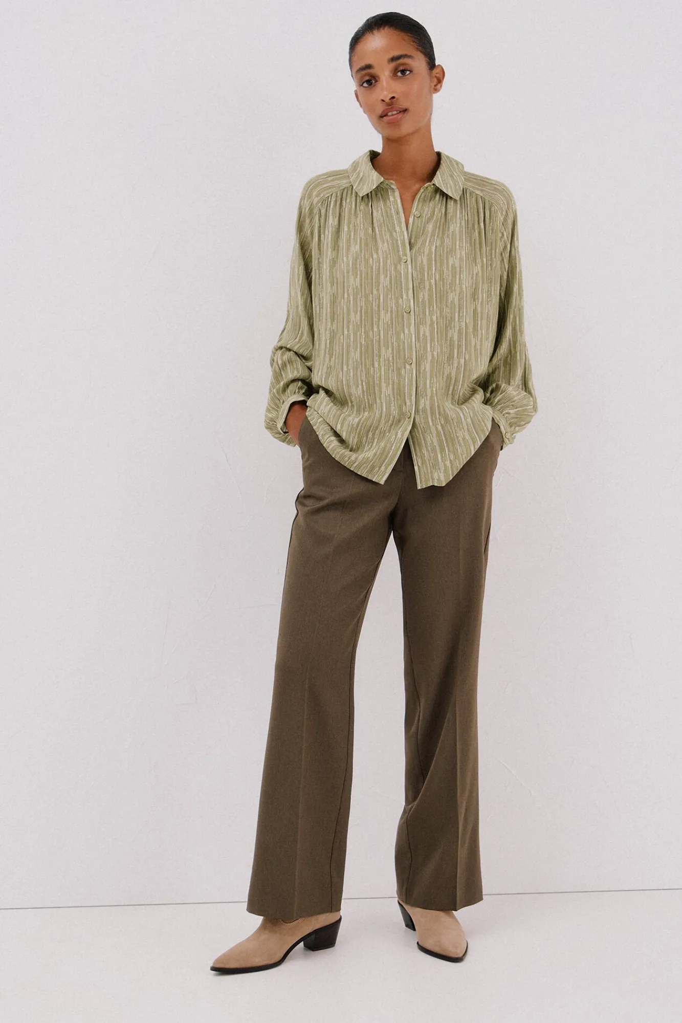 Mujer Cortefiel Blusas>Blusa fluida estampada lurex