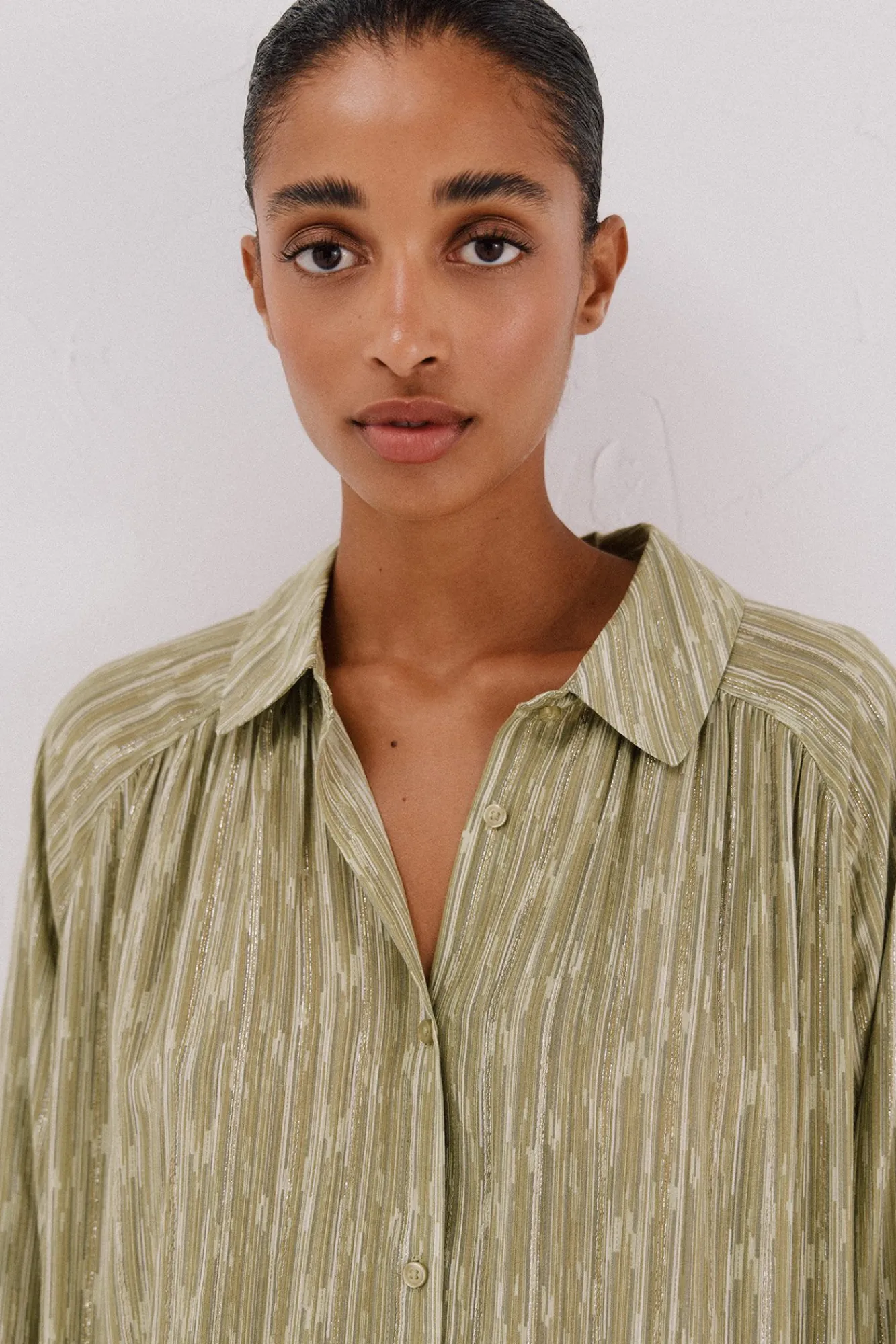 Mujer Cortefiel Blusas>Blusa fluida estampada lurex