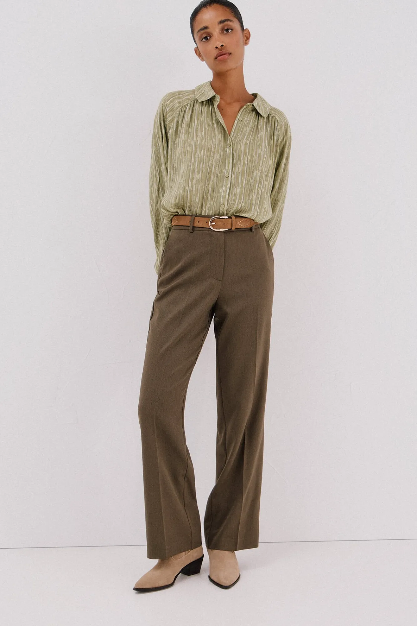 Mujer Cortefiel Blusas>Blusa fluida estampada lurex