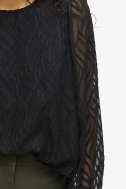 Mujer Vila Blusas>Blusa manga larga con cuello redondo