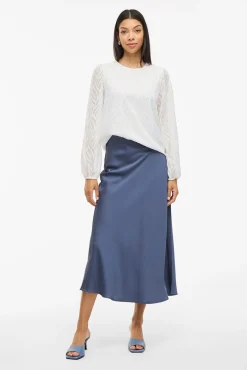 Mujer Vila Blusas>Blusa manga larga con cuello redondo