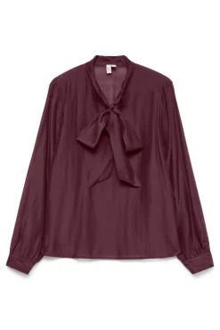 Mujer Vero Moda Blusas>Blusa mujer de manga larga con lazo en el cuello