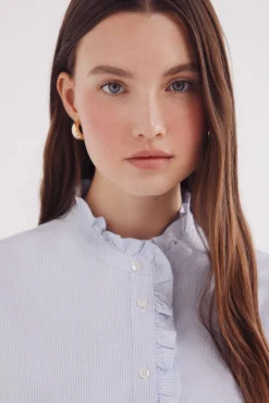 Mujer Springfield Blusas>Blusa Oxford cuello volante