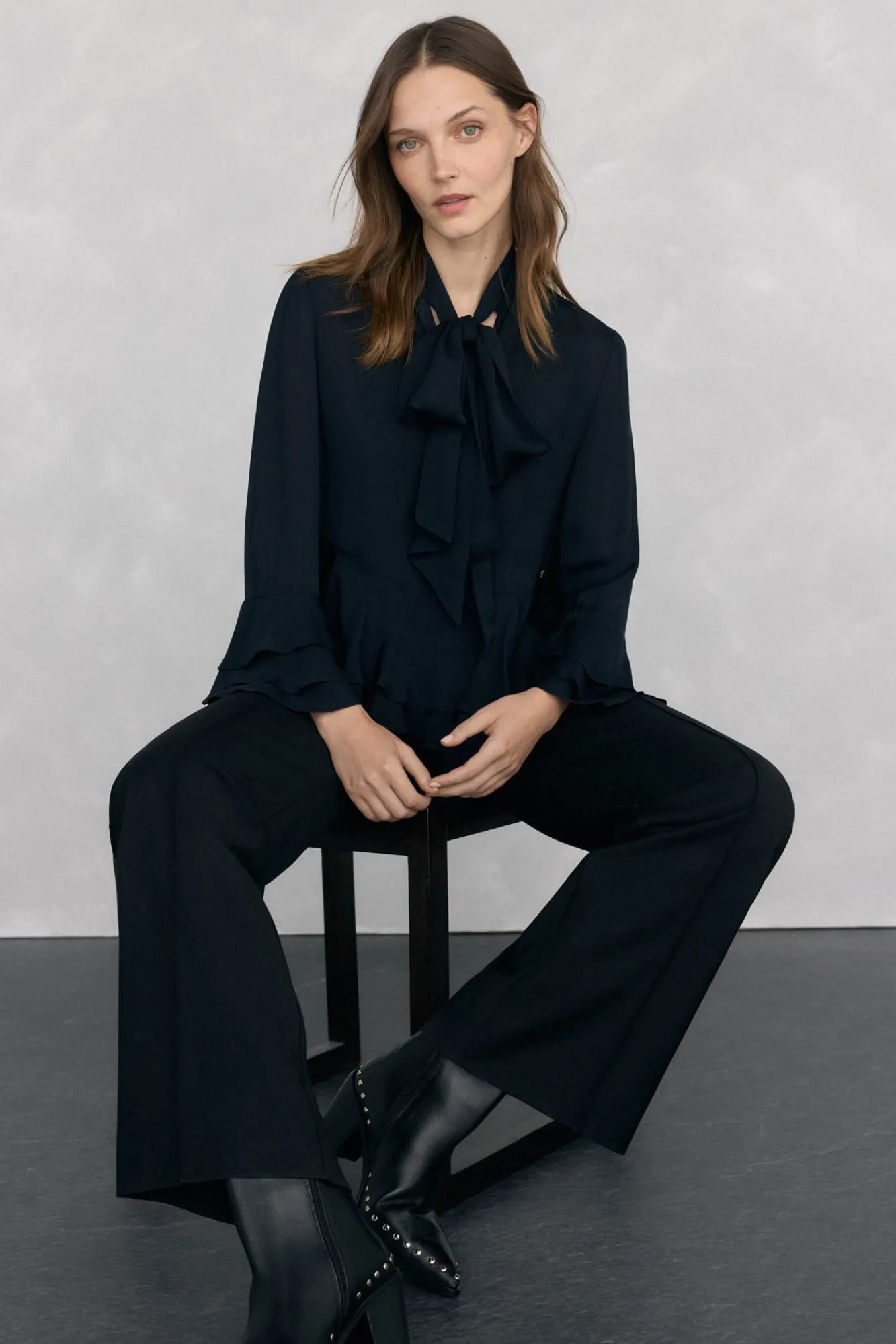 Mujer Pedro del Hierro Blusas>Blusa volantes lazada