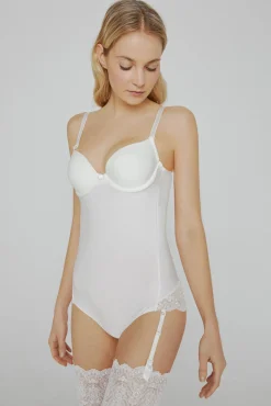Mujer Ivette Bridal Ropa Interior>Body sin espalda con copa push up en blanco