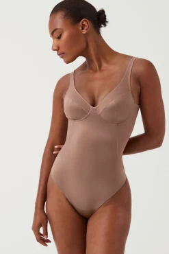 Mujer Spanx Ropa Interior>Body tanga de compresión tul y satén Shaping satin
