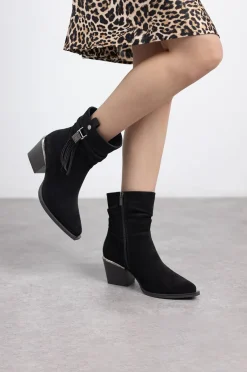Mujer XTI Botas>Botin Antelina Flecos