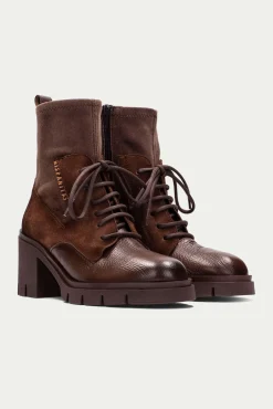 Mujer Hispanitas Tacones|Calzado Piel>Botín acordonado piso track ZURICH