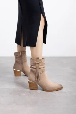 Mujer XTI Tacones|Botines>Botín cowboy flecos