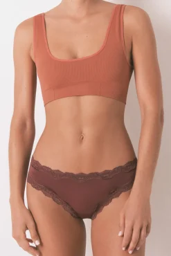 Mujer Women'secret Ropa Interior>Braga brasileña microfibrafibra brillante granate