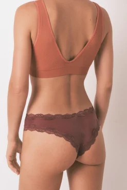 Mujer Women'secret Ropa Interior>Braga brasileña microfibrafibra brillante granate