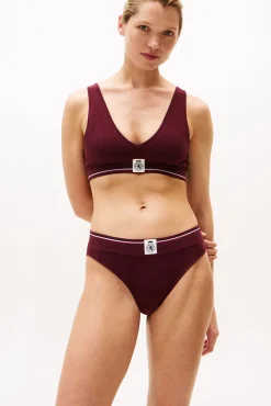 Mujer Tommy Jeans Ropa Interior>Bralette de canalé con banda elástica y logo