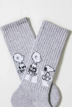 Mujer Besocks Calcetines|Calcetines>Calcetines altos deportivos de Snoopy de algodón orgánico color