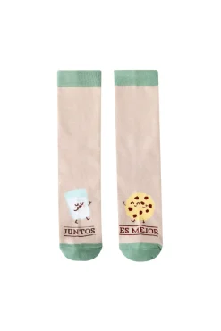 Mujer Mr. Wonderful Calcetines>Calcetines galleta y vaso de leche - Juntos es mejor
