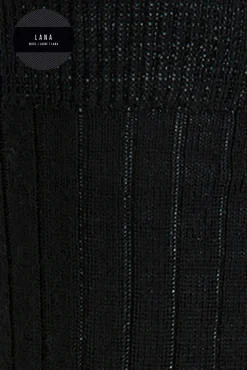 Mujer Punto Blanco Calcetines>Calcetines midi canalé de lana