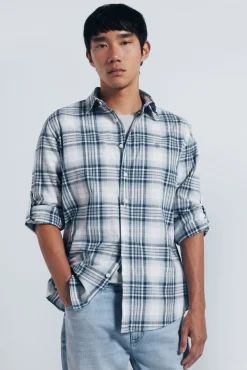 Hombre Springfield Camisas>Camisa algodón slub cuadros