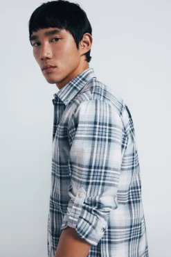 Hombre Springfield Camisas>Camisa algodón slub cuadros