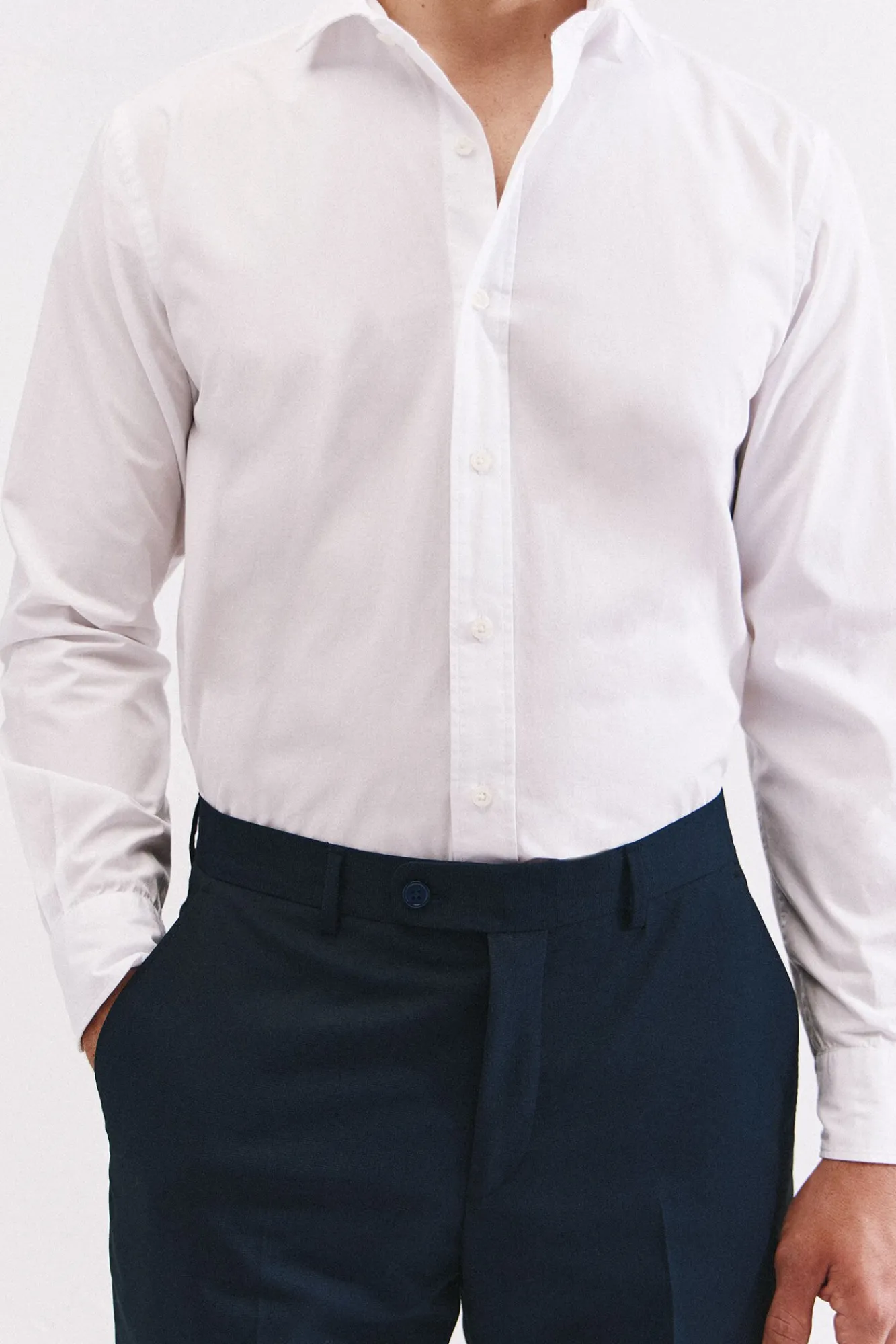 Hombre Cortefiel Camisas>Camisa blanca algodón