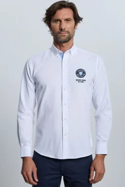 Hombre Valecuatro Camisas>Camisa bordada blanca