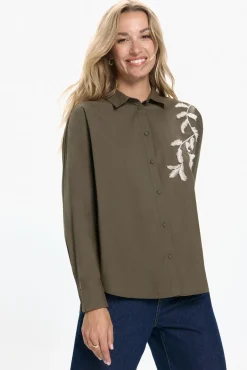 Mujer Vero Moda Blusas>Camisa bordada de algodón orgánico