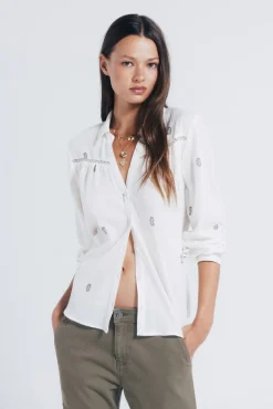 Mujer Springfield Blusas>Camisa bordados lace