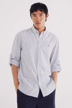 Hombre Springfield Camisas>Camisa cotton slub rayas