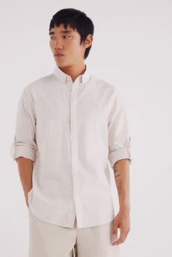 Hombre Springfield Camisas>Camisa cotton slub rayas