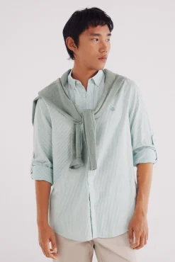 Hombre Springfield Camisas>Camisa cotton slub rayas