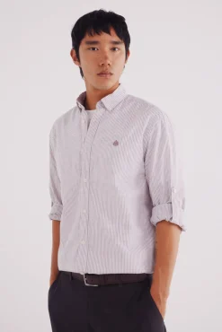 Hombre Springfield Camisas>Camisa cotton slub rayas