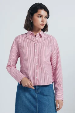 Mujer Springfield Blusas>Camisa cropped rayas